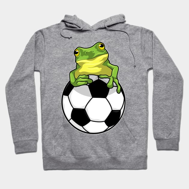 Frog with Soccer ball Hoodie by Markus Schnabel